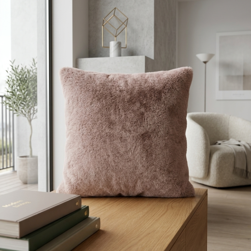 Coussin décoratif brun fait main au Québec Plume Prestige - Rembourrage mousse mémoire et fibre de gel